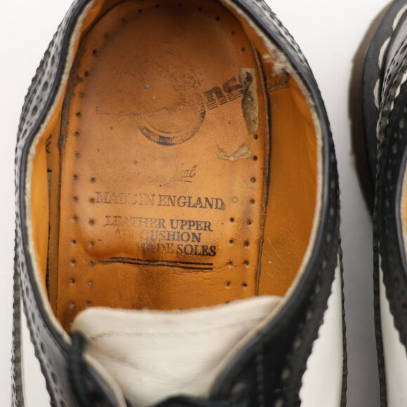 Doc Dr Marten Wingtip 3989 Men's UK 6 US 7 Bex Brogues Black & White England - Picture 11 of 16